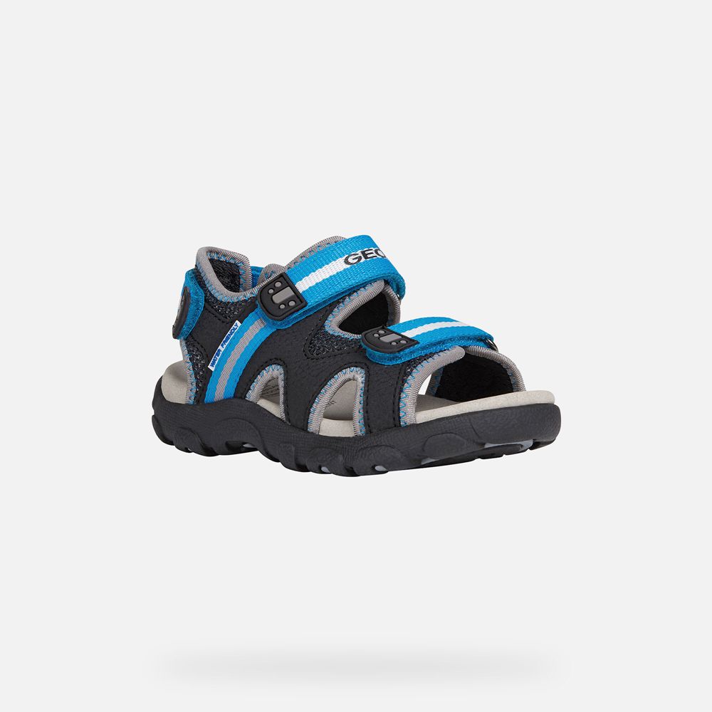 Sandalias Geox Menino Pretas/Azuis - Strada - JPXBG1836